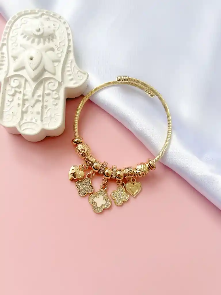 Pulsera Estilo Pandora, Dije Trebol