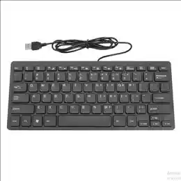 Mini Teclado Usb Slim Alambrico K1000 Negro Sin Teclado Numerico
