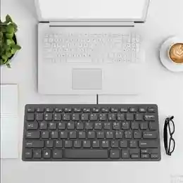 Mini Teclado Usb Slim Alambrico K1000 Negro Sin Teclado Numerico