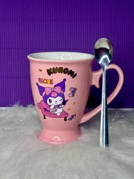 Vaso Pocillo Mug En Ceramica Con Cucharita Diseño De Kuromi
