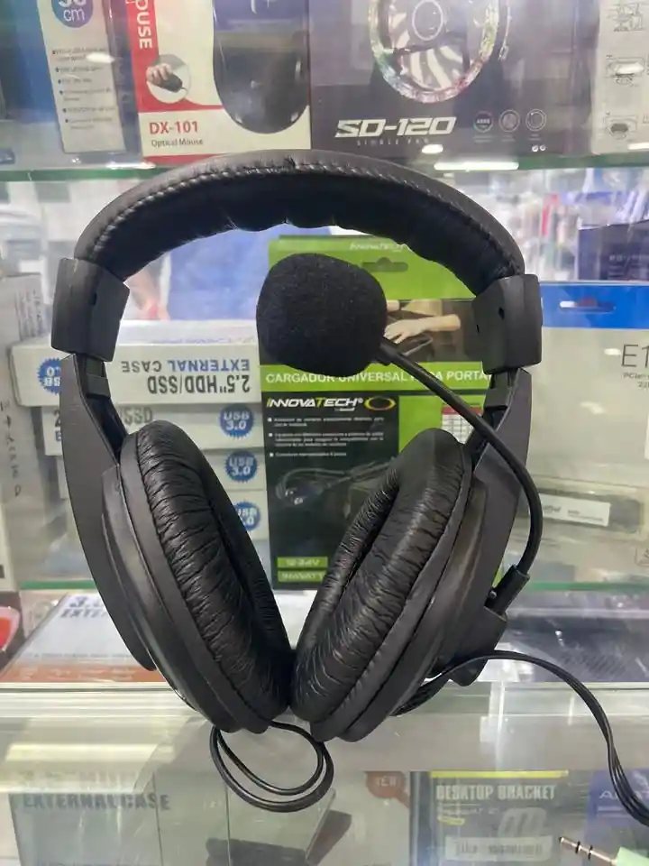 Audífonos Omega Con Micrófono Integrado | Diadema Ajustable En Cuero, Sonido Estéreo