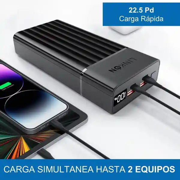 Batería Externa Power Bank 20000 Mah 45w Linkon Carga Rápida