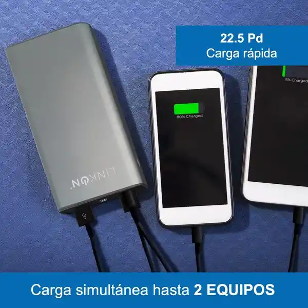 Batería Externa Power Bank 20000 Mah 74w Linkon Carga Rápida