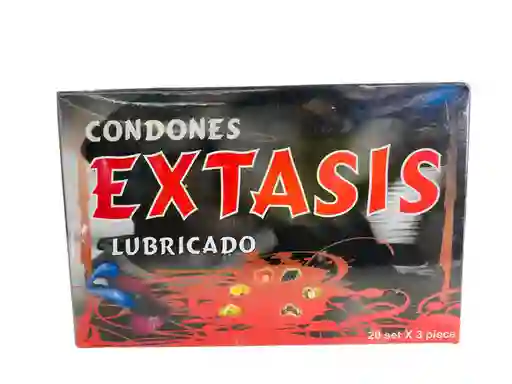Caja Condones Lubricados Y Saborizados Marca Extasis