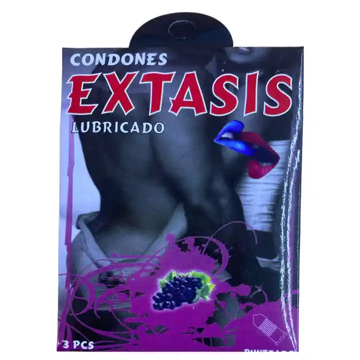 Caja Condones Lubricados Y Saborizados Marca Extasis