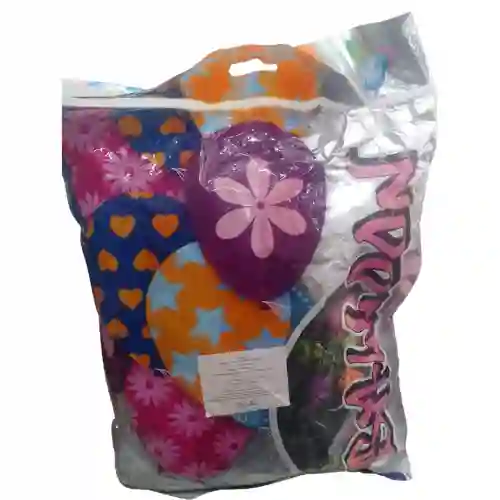 Bomba R-12 Infinity Negra-traslucida Estampada Feliz Cumpleaños Neon (balloon) Paqx100und