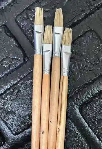 Pincel Plano Madera #9