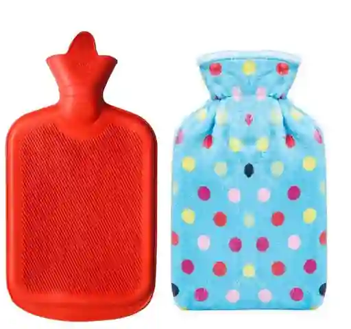 Bolsa Térmica De Agua Caliente 1 Litro Con Forro Caliente Fría Compresa Terapia