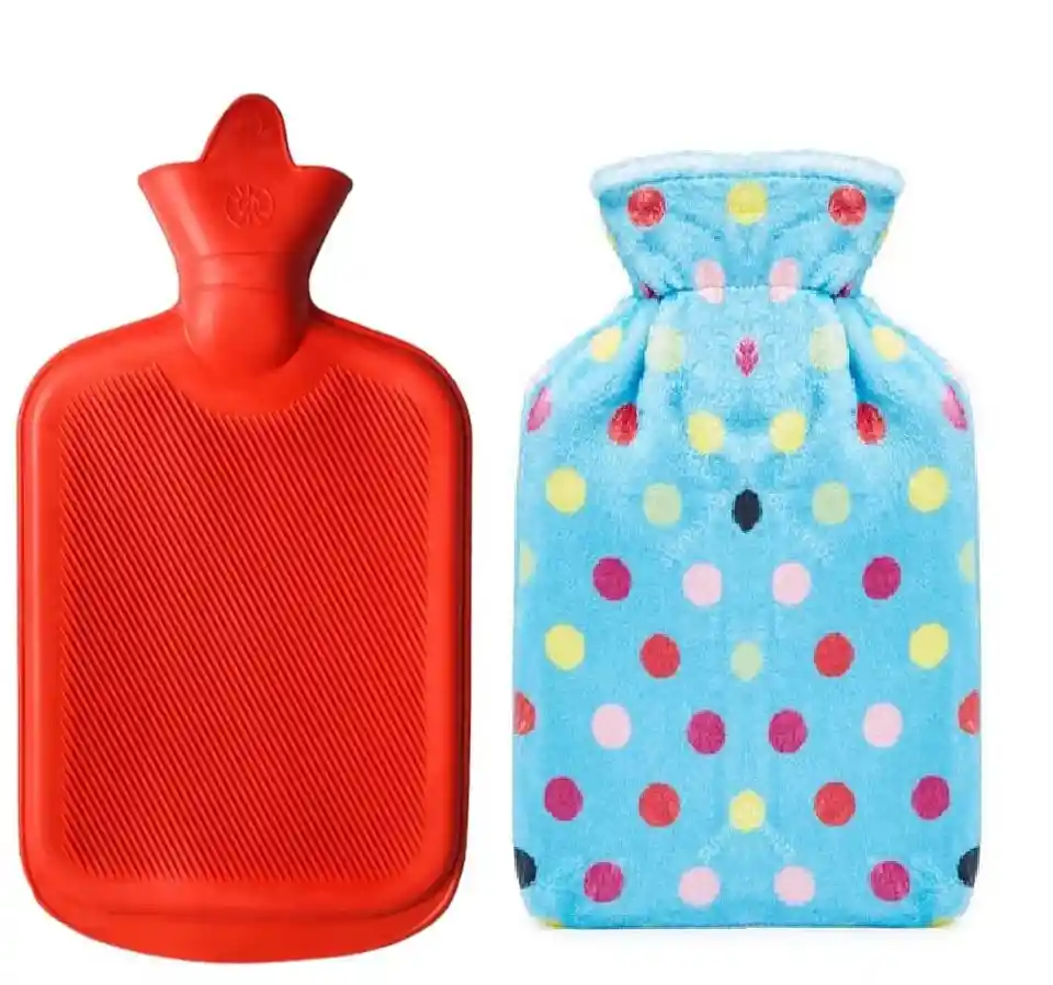 Bolsa Térmica De Agua Caliente 1 Litro Con Forro Caliente Fría Compresa Terapia