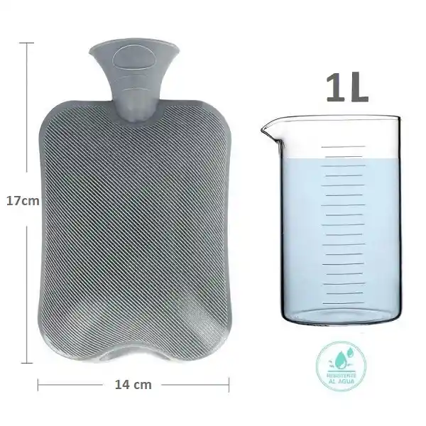 Bolsa Térmica De Agua Caliente 1 Litro Con Forro Caliente Fría Compresa Terapia