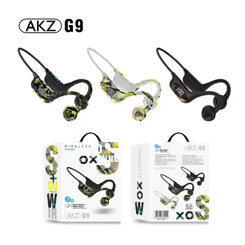 Audífonos De Cuello Bluetooth Sports Akz-g9 Nuevo Camuflado Negro