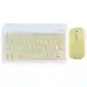 Teclado Bluetooth Kit Mouse Y Teclado Keyboard Nuevo Amarillo