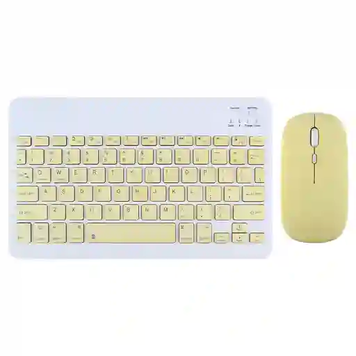 Teclado Bluetooth Kit Mouse Y Teclado Keyboard Nuevo Amarillo