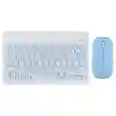 Teclado Bluetooth Kit Mouse Y Teclado Keyboard Nuevo Azul