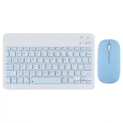 Teclado Bluetooth Kit Mouse Y Teclado Keyboard Nuevo Azul
