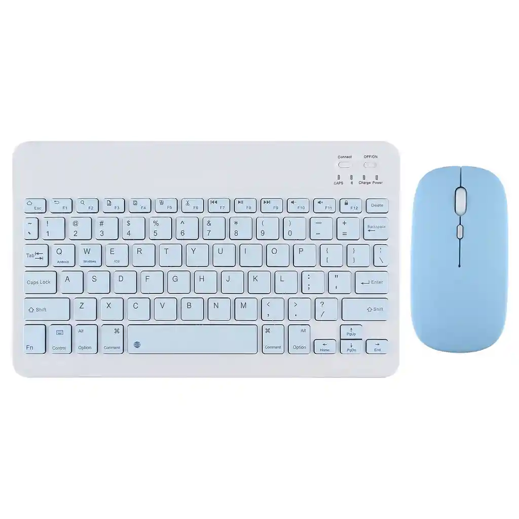 Teclado Bluetooth Kit Mouse Y Teclado Keyboard Nuevo Azul
