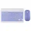 Teclado Bluetooth Kit Mouse Y Teclado Keyboard Nuevo Morado