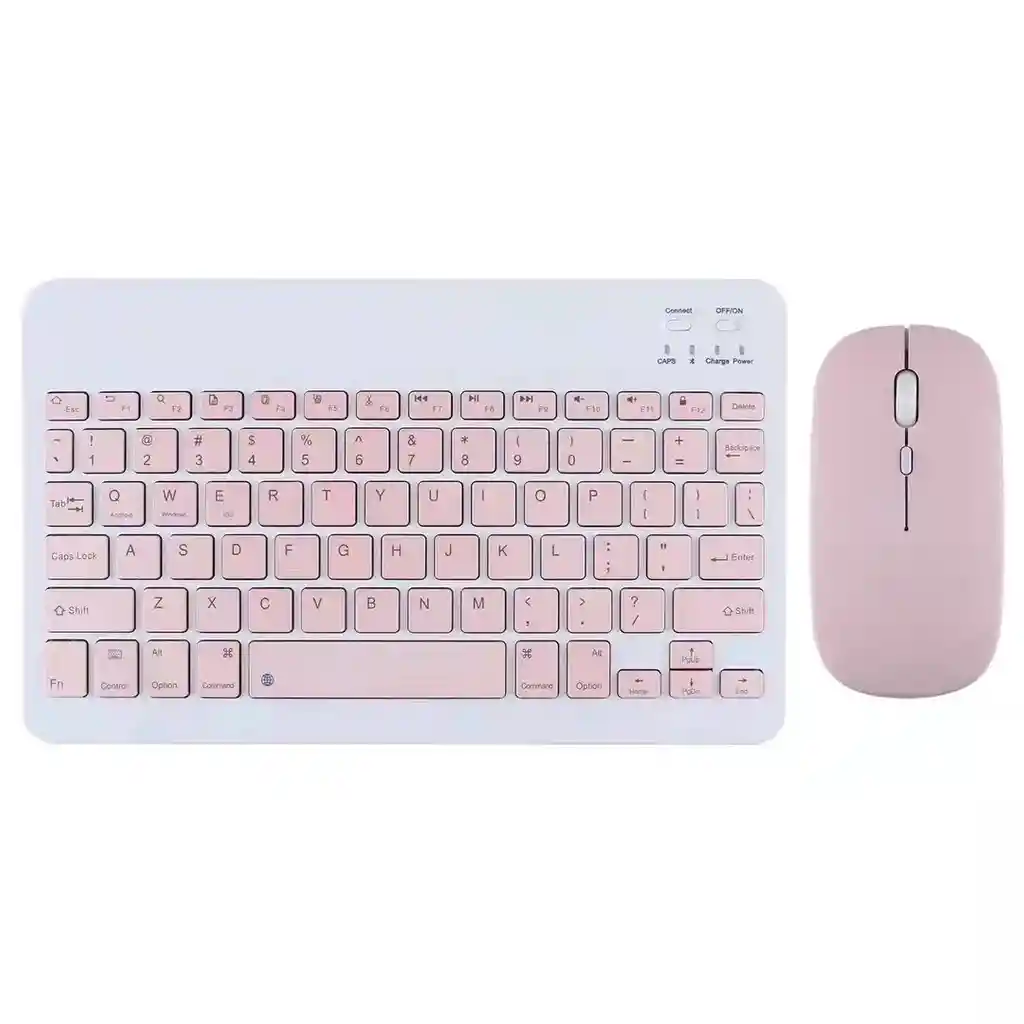 Teclado Bluetooth Kit Mouse Y Teclado Keyboard Nuevo Rosa