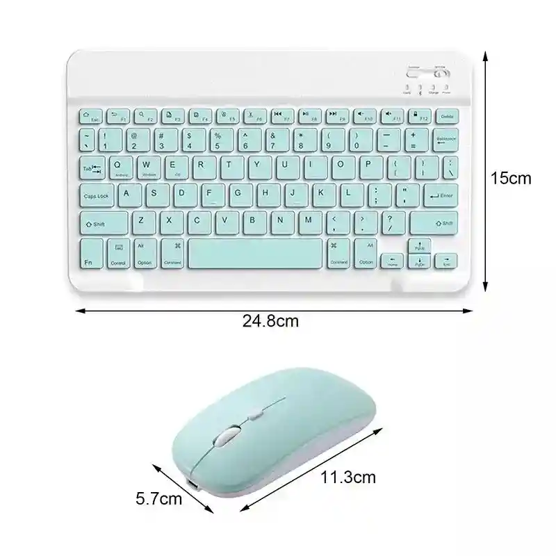 Teclado Bluetooth Kit Mouse Y Teclado Keyboard Nuevo Verde