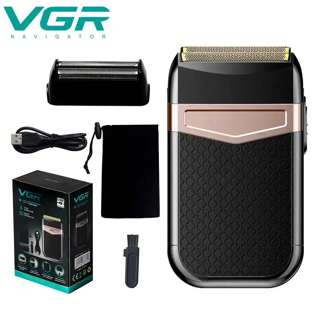 Afeitadora Shaver Corta Barba Calvo Vgr V-331 Recargable