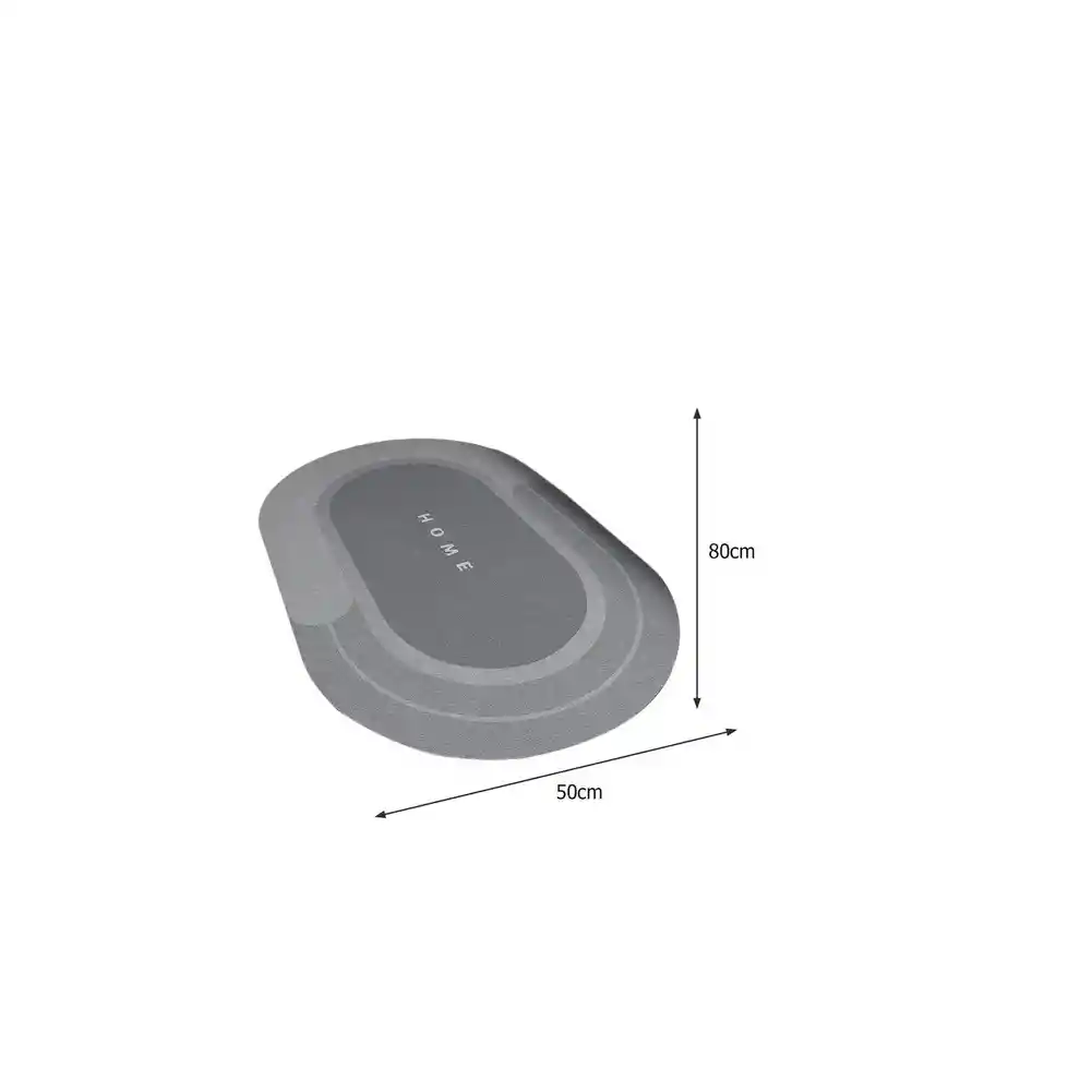 Tapete De Baño Ultra Absorbente Antideslizante Color Oval Gray L As Described