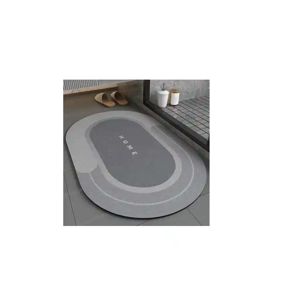Tapete De Baño Ultra Absorbente Antideslizante Color Oval Gray L As Described