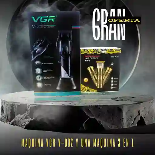 Pack Afeitadora Vgr V-002 + Máquina 3 En 1 Hair Clipper