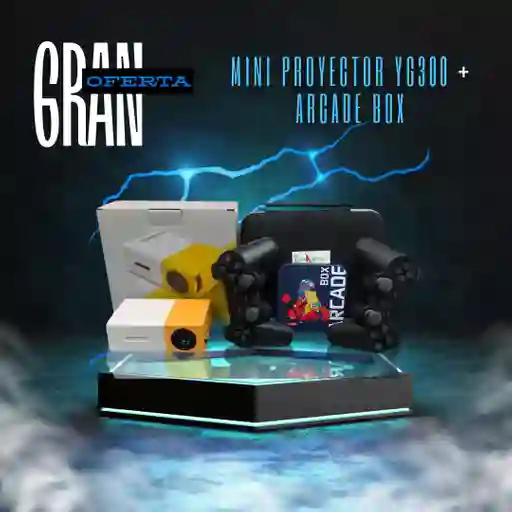 Mini Proyector Hd Portátil + Consola Arcade Retro ¡diversión Completa