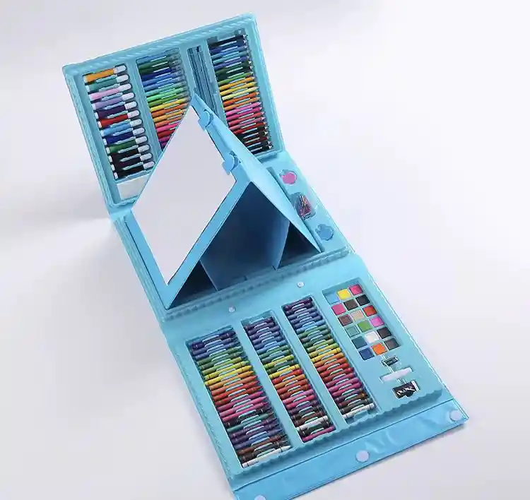 Set Kit Arte Niños Maleta 208 Piezas Crayon Acuarela Plumon