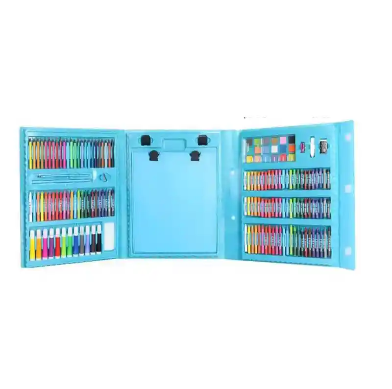 Set Kit Arte Niños Maleta 208 Piezas Crayon Acuarela Plumon