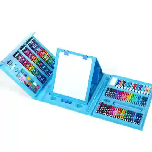 Set Kit Arte Niños Maleta 208 Piezas Crayon Acuarela Plumon