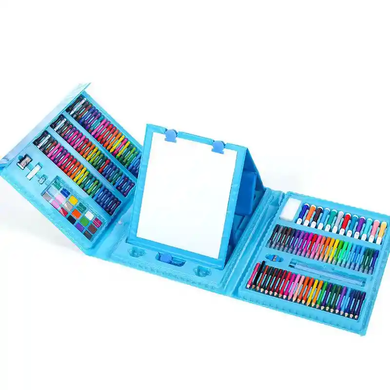Set Kit Arte Niños Maleta 208 Piezas Crayon Acuarela Plumon