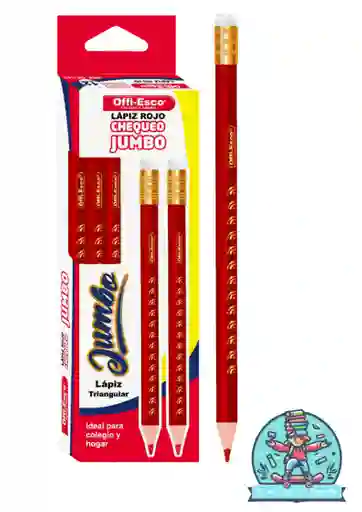 Lapiz Offiesco Jumbo X12 Rojo