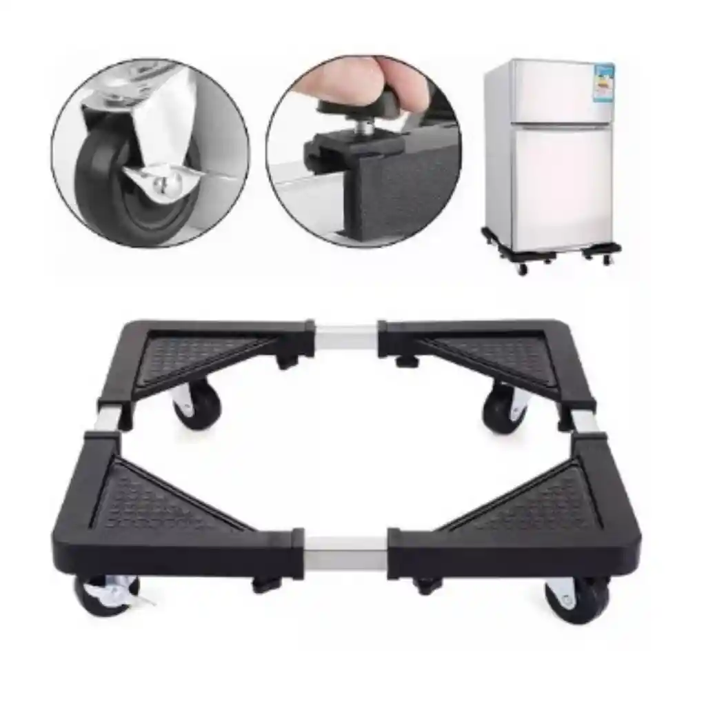 Base Soporte Móvil Ajustable Refrigerador Lavadora Mueble