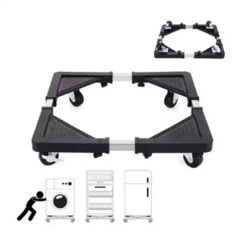 Base Soporte Móvil Ajustable Refrigerador Lavadora Mueble
