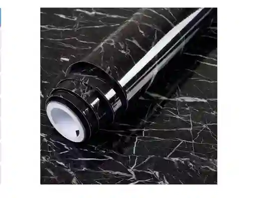 Papel Adhesivo Cocina 60cm5m Lavable Tapiz Marmol Negro