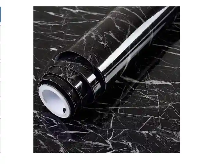 Papel Adhesivo Cocina 60cm5m Lavable Tapiz Marmol Negro
