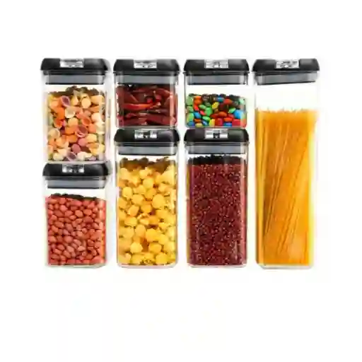 Organizador Frasco Hermetico Cocina Tupper Recipiente Set X7