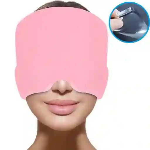 Gorro Para Migraña Compresa En Gel Frio De 360 Grados Rosado