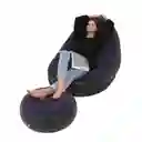 Sillón Inflable Puff Reclinable Cómodo Con Posapiés Nuevo
