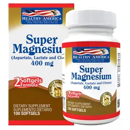 Super Magnesium Healthy America 400mg 100 Softgels