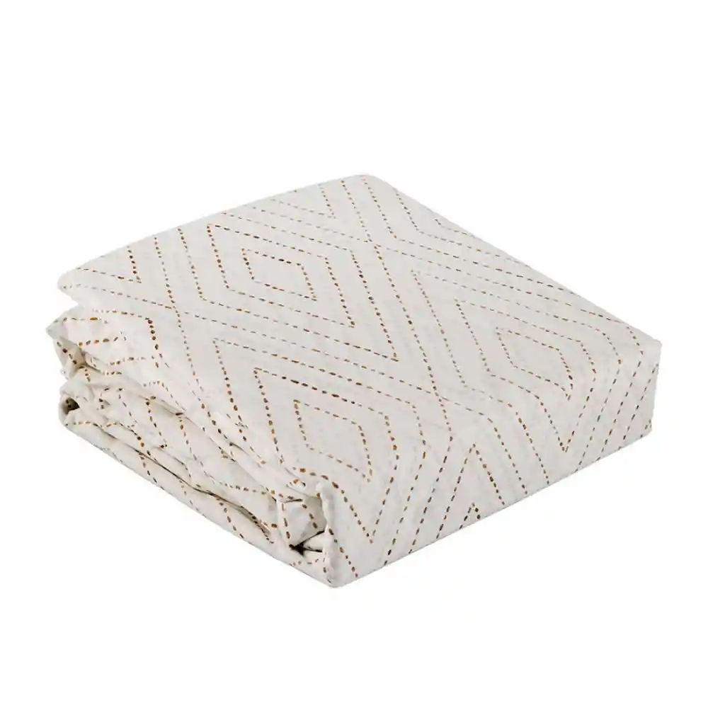 Juego Sabanas Expressions Geometric 150h Doble Taupe 100% Algodon