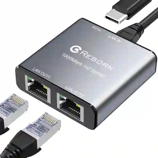 Union Extensor Cable De Red Rj45 Ethernet 1a2 Splitter 100m