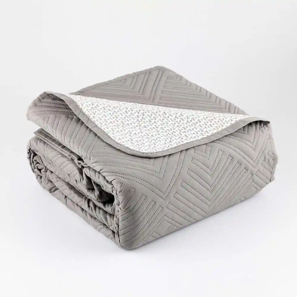 Cubre Cama Expressions Basic Queen Gris 100% Poliester
