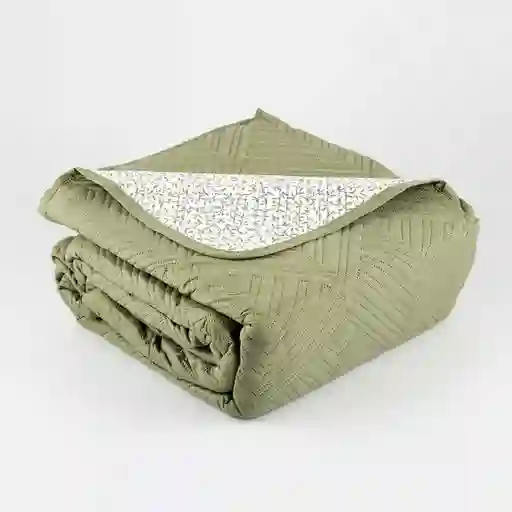 Cubre Cama Expressions Basic Queen Verde 100% Poliester