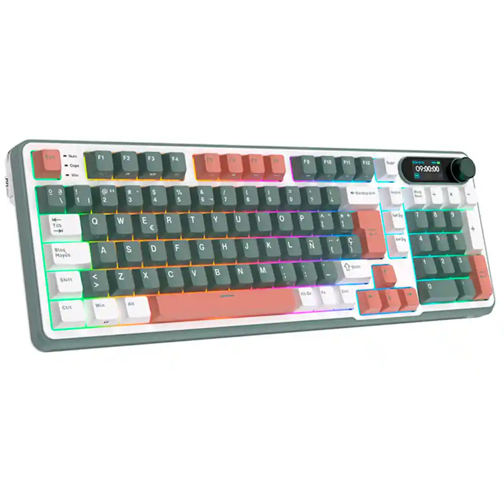 Teclado Gamer Mecánico Inalámbrico Royal Kludge Rks98 Rgb Camping (español)