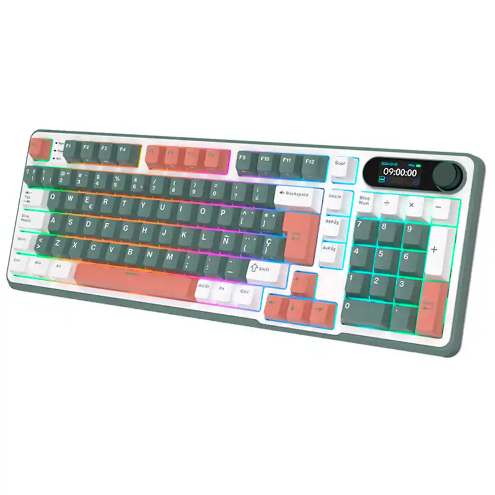 Teclado Gamer Mecánico Inalámbrico Royal Kludge Rks98 Rgb Camping (español)