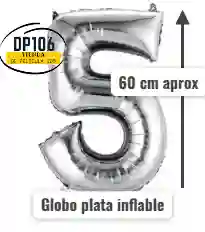 Globo De Numero Plata # 5 Tamaño R32