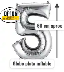 Globo De Numero Plata # 5 Tamaño R32