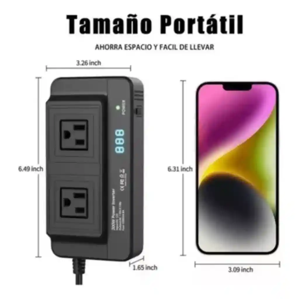 Inversor Portátil Multitoma Para Carro Usb Automovil 200w